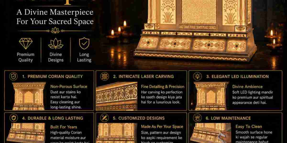 Engraverssign – Bringing Devotion Home with Every Corian Mandir Design